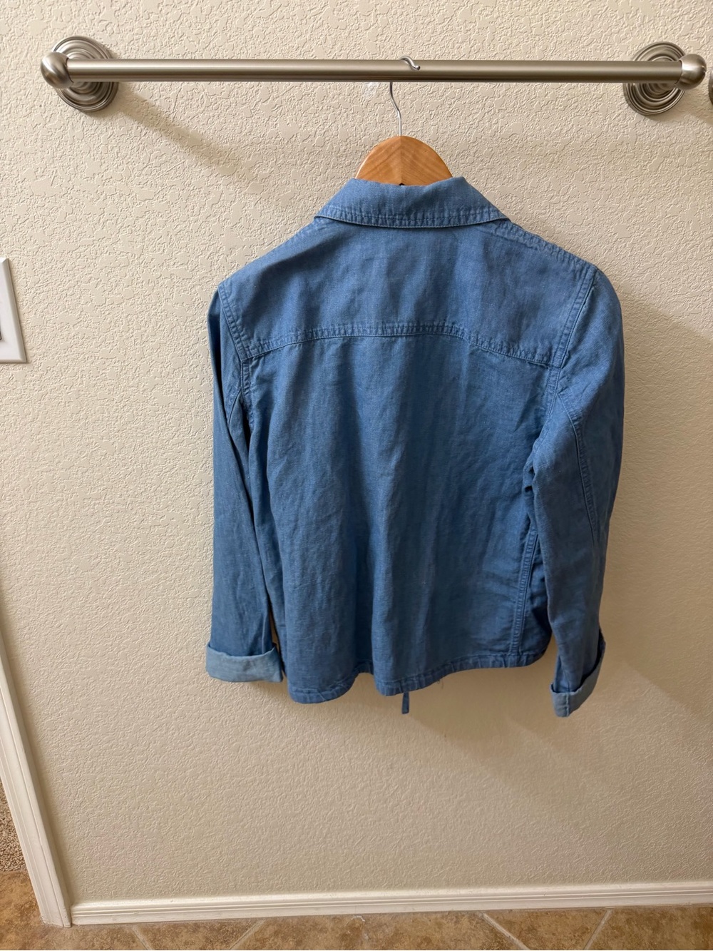 Lauren Ralph Lauren Light Blue Denim Utility Jacket (vintage) - Picture 2 of 3